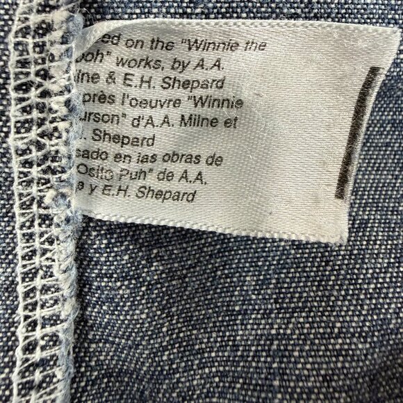 Vintage Disney Winnie Pooh Chasing Bumblebee’s Overalls Womens M Denim Jean Bib - Picture 6 of 14